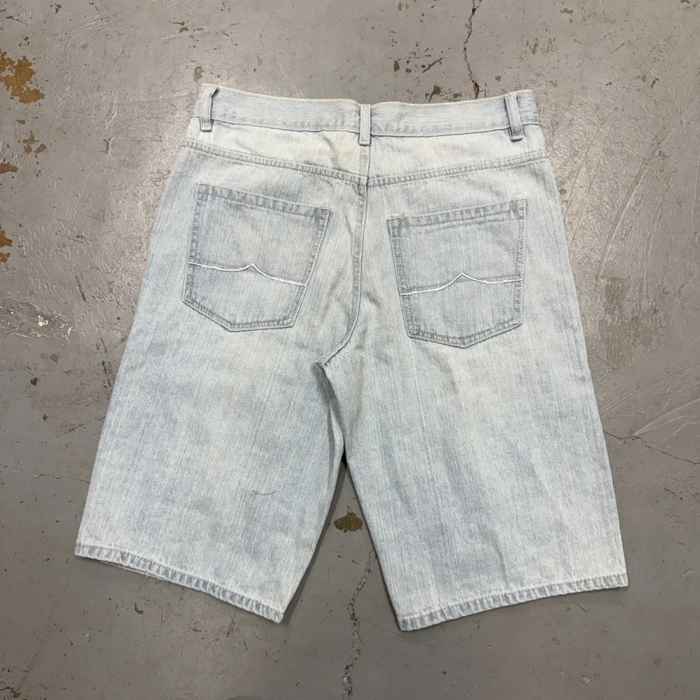 Y2K AVIREX Men's Light Wash Denim Jorts Shorts Size‎ 34